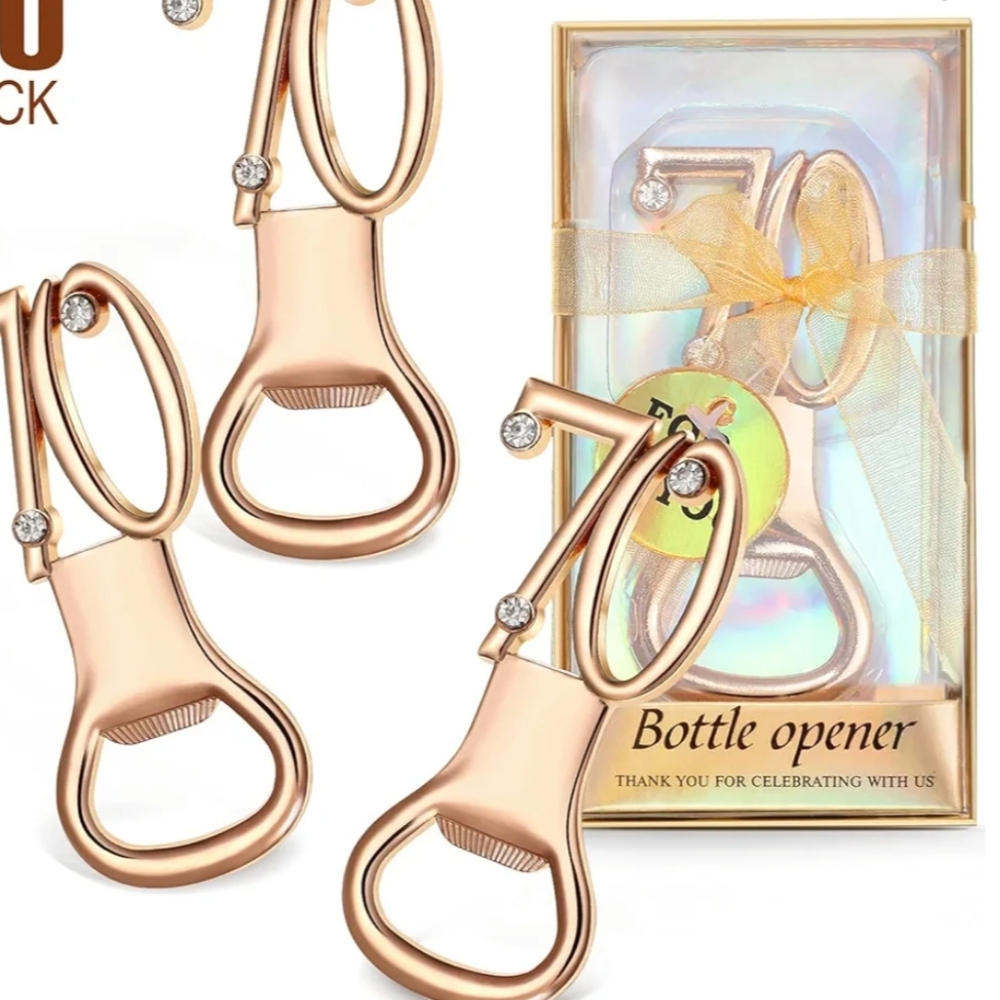 70th birthday Bottle Opener Party Favor 24 total